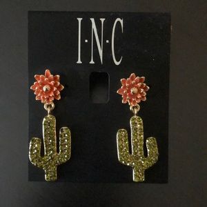 INC cactus earrings brand new never worn.